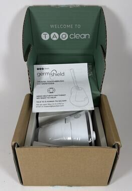 TAO Clean Germ Shield UV Toothbrush Sanitizer Cleaner White Open Box